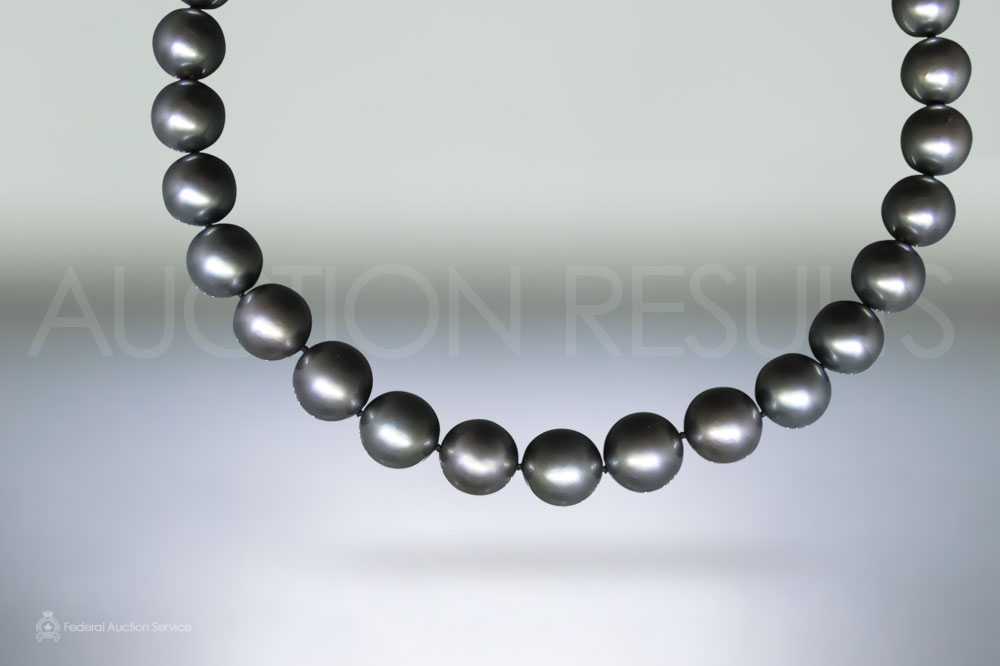 Hand Knotted Tahitian Pearl Necklace (Apx 10.1-12.6mm) sold for $10,500